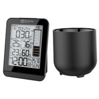 Design Funk-Wetterstation mit Regenmesser Datumsanzeige LCD-Display Temperaturanzeige Hygrometer