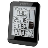 Design Funk-Wetterstation mit Regenmesser Datumsanzeige LCD-Display Temperaturanzeige Hygrometer
