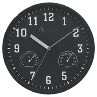 Wanduhr Thermometer Hygrometer 250 mm Küchenuhr Wohnzimmer Luftfeuchtigkeit