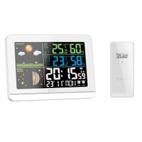 Funk-Wetterstation mit Farbdisplay Außensensor Schimmelwarner Hygrometer Barometer Datumsanzeige