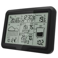 Miraval Design Funk-Wetterstation mit 2 benennbaren Sensoren + Regenmesser Mondphasenanzeige