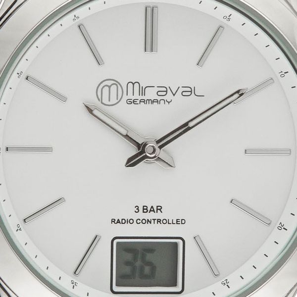 Miraval Funk-Armbanduhr mit Lederarmband Funkuhr 35 mm Leder 16 mm Funksignal