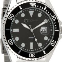 Miraval Herrenarmbanduhr mit Edelstahlarmband 43 mm Datumsanazeige Lupe