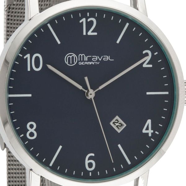 Miraval Herrenarmbanduhr mit Datumsanzeige Edelstahlarmband 43 mm