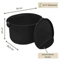 Behälter für Küchenabfälle, formschöner Komposteimer, schwarz