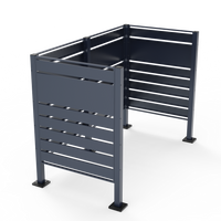 XL Mülltonnenverkleidung für 2 Mülltonnen aus Edelstahl, ca. 325 x 120 x 5 cm - Anthrazit