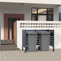 XL Mülltonnenverkleidung für 2 Mülltonnen aus Edelstahl, ca. 325 x 120 x 5 cm - Anthrazit