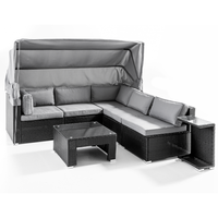 Loungegarnitur COMO mit Sonnendach & 1 Beistelltische 20 tlg.