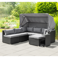 Loungegarnitur COMO 20-tlg mit Sonnendach & 1 Beistelltisch, ca. 203,5 x 191,5 x 164 cm