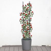 Tomatenturm, ca. 27 Liter, Ø ca. 30 cm, Höhe ca. 150 cm, inkl. Rankhilfe - Anthrazit