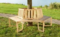 Baumbank 6-Eckig & 360°, ca. 205 x 178 x 90 cm aus Tannenholz