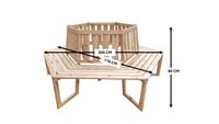Baumbank 6-Eckig & 360°, ca. 205 x 178 x 90 cm aus Tannenholz