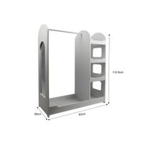 Kindergarderobe aus Holz mit Spiegel, ca. 93 x 39 x 112,5 cm - Weiß
