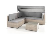 Modulares, 14-teiliges Gartenlounge Set Loungegarnitur mit Überdachung - Grau