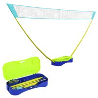 SPORTNOW 2 in 1 Badminton Set, Badmintonnetz mit Ständer, Volleyballnetz