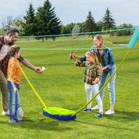 SPORTNOW 2 in 1 Badminton Set, Badmintonnetz mit Ständer, Volleyballnetz