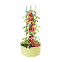 Design-Pflanzkübel mit Rankhilfe für Tomatenpflanzen, ca. ⌀ 60 x 30 cm  - Weiß