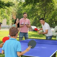 SPORTNOW Tischtennisplatte Tischtennistisch in Viertel Klappbar mit 3 Bällen
