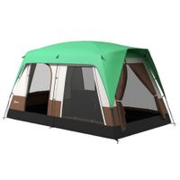 Tunnelzelt Campingzelt für 8 Personen, mit Lichthaken, Meshfenster Grün