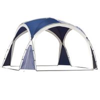 Kuppelzelt, 6-8 Personen, Gartenpavillon, Blau+Grau, 3,5 x 3,5 x 2,22 m
