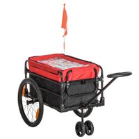 2-in-1 Fahrradanhänger Lastenanhänger 40 kg Belastbarkeit Schwarz+Rot