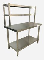 2-stufiger Arbeitstisch mit Gestell aus Edelstahl, ca. 120 x 60 x 80 cm