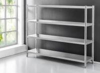 4-stufiges Edelstahlregal, ca. 180 x 50 x 180 cm