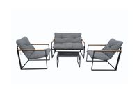 Gartenmöbel JULIA 4-Sitzer - Schwarz 