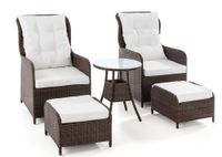 11tlg. Lounge-Sessel mit Hocker und Tisch