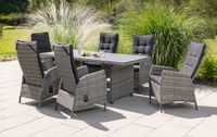 19 tlg. Outdoor Esszimmer-Set "Shadow" aus Aluminium inkl. Polsterauflagen