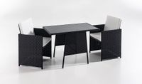 7tlg. Gartenset inkl. Polsterauflagen mit platzsparendem Würfelsystem - Schwarz