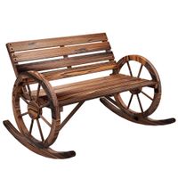 Schaukelbank aus Holz, Gartenbank mit Armlehne, Schwingbank für Garten