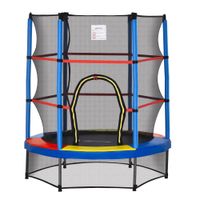 Kindertrampolin, Ø140 cm Trampolin für Kinder mit Sicherheitsnetz, Bunt