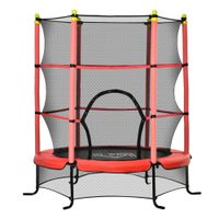 Trampolin Ø163 cm Gartentrampolin für Kinder mit Sicherheitsnetz Rot