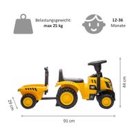 Rutschauto Traktor mit Anhänger in gelb, Kinderauto ab 1 Jahr