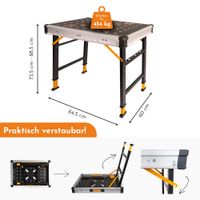 Mobile Werkbank, Werktisch mit über 450 kg Tragkraft, Klappwerkbank inkl. Zubehör