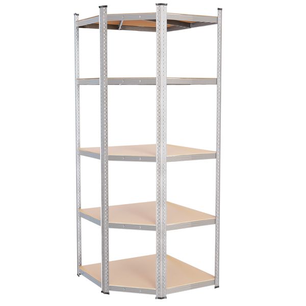 Eckregal Schwerlastregal 40x40x70x70x180 cm, Metallregal Kellerregal bis 875 kg belastbar