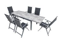 Alu - Dining - Set GRANADA, 7tlg., ca. 150/250 x 90 x 75 cm