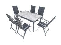 7tlg. Alu - Dining - Set GRANADA, ca. 150/250 x 90 x 75 cm