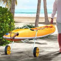 SPORTNOW Kajakwagen Verstellbarer Kanuwagen Bootswagen mit Spanngurt für Kanu