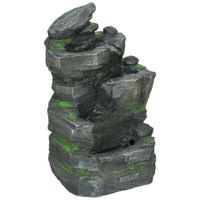 Gartenbrunnen Solar Springbrunnen mit 4 Stufen, LED-Beleuchtung