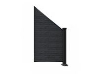 WPC-Sichtschutzzaun CORTADO V2 - 1x Schrägelement Rechts - Schwarz