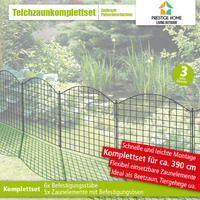 11tlg. Teichzaun Oberbogen, ca. 390 x 78,5 cm - Anthrazit