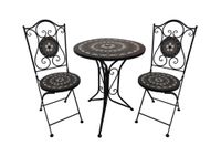 Sitzgruppe Mosaik 3 tlg mit Tisch Ø 60 cm & 2 Stühlen FLAIR mehrfarbig 