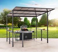 Grillpavillon NICOSIA aus Aluminium, ca. 3 x 3 x 2,77 m - Anthrazit