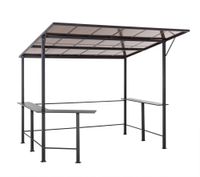 Grillpavillon NICOSIA aus Aluminium, ca. 3 x 3 x 2,77 m - Anthrazit