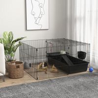 Kleintierkäfig Kleintierstall mit Wasserflasche, Futternapf, Futtertrog