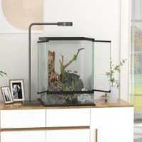 Terrarium für Reptilien 120L Reptil Fütterungsbox für Amphibien Schwarz