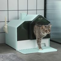 Katzentoilette Katzenklo mit Schaufel Filter für Katzen bis 8 kg Hellblau