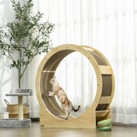 Katzenlaufrad Laufrad für Katzen 91 cm mit Bremse, Kratzbrett, Eiche